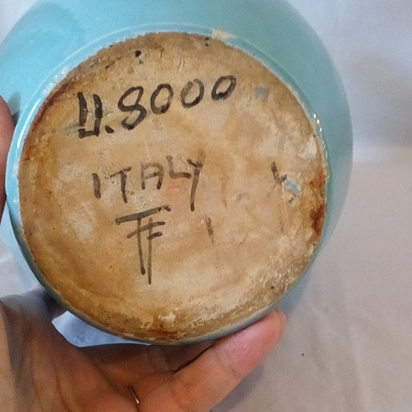 Italian pottery vase or pitcher parrot bird handle handcrafted vintage 8" 2 lite - Picture 5 of 9